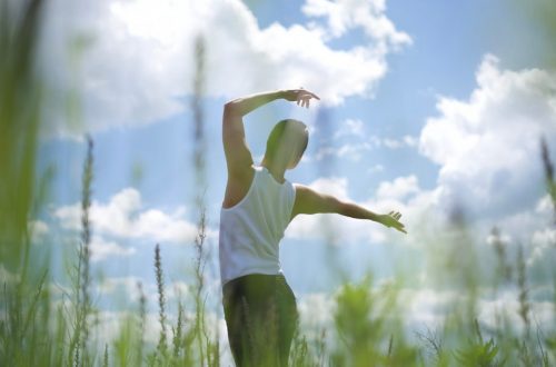 a man standing in a field